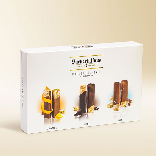 Basler Läckerli au chocolat orange/noir/lait 540g
