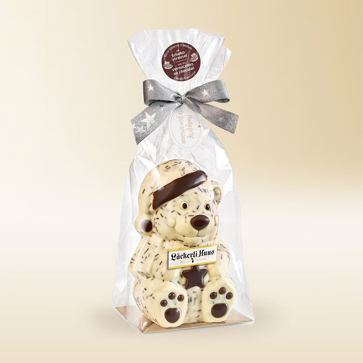 Chocolat Bär Teddy blanc avec des vermicelles en chocolat 180g