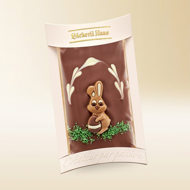Chocolat au lait orné d’un lapin de Pâques 100g