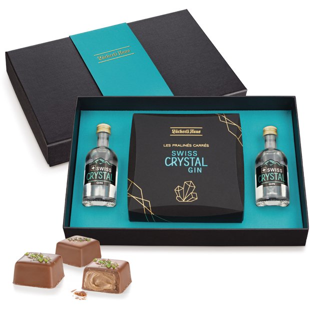 Gift set Les Pralinés Carrés au Swiss Crystal Gin