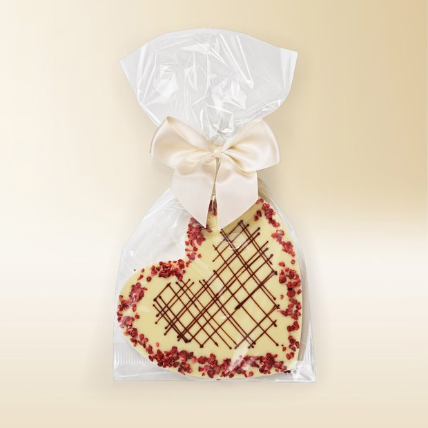 Cœur au chocolat blanc aux framboises 80g