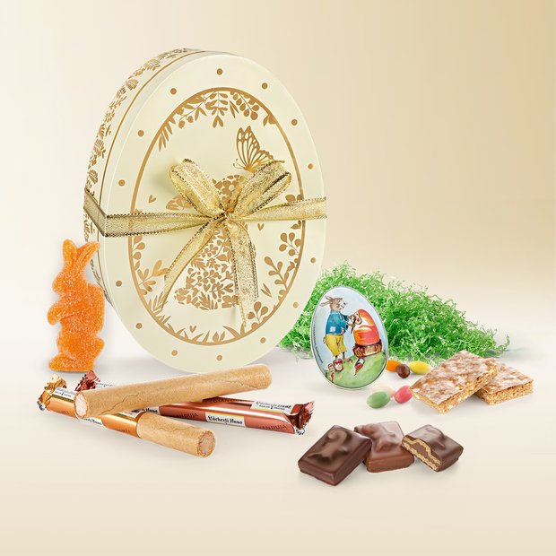 Egg box golden bunny 350g