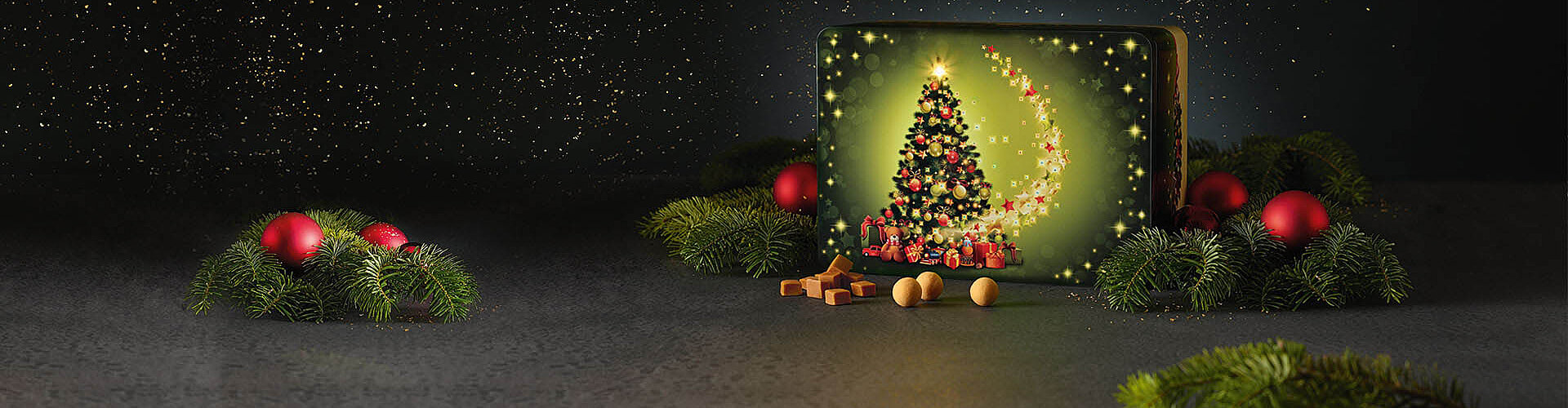 [Translate to Englisch:] Weihnachtsdose Lichtzauber mit LED Lichtern